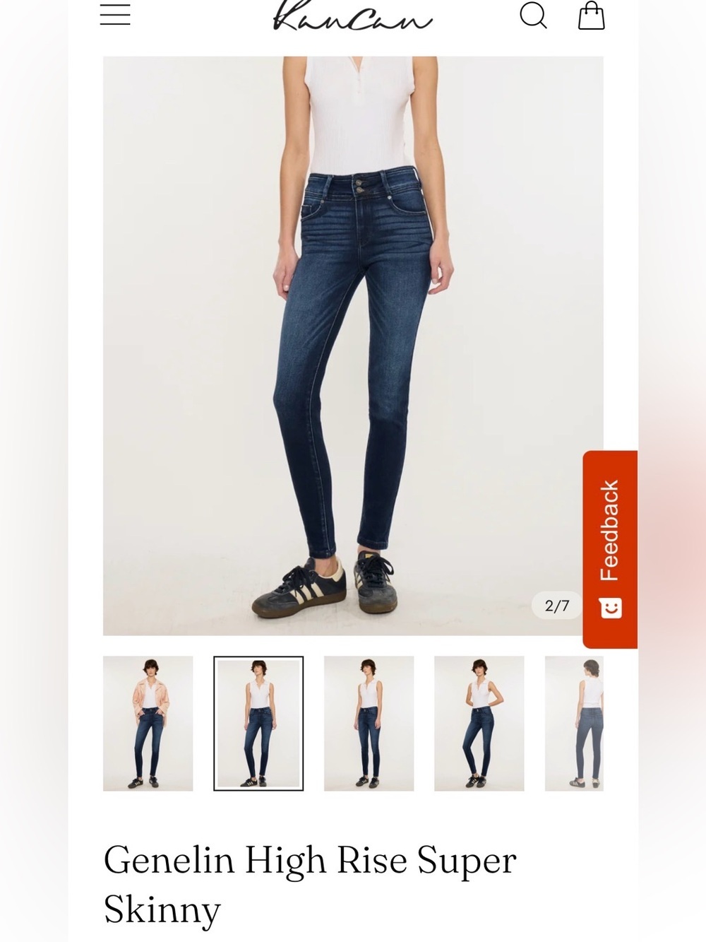 Kancan Genelin High-Rise Super Skinny Dark Blue Jeans - Women